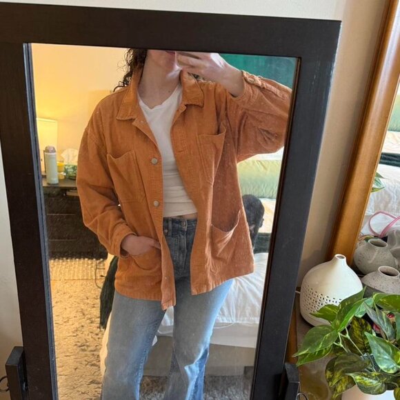 Orange Corduroy Shacket - Picture 1 of 4